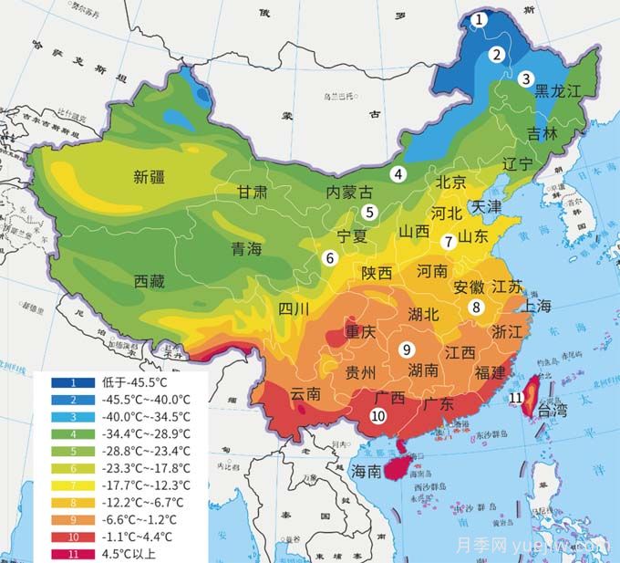 中国耐寒区位图，养护月季对号入座(图1)